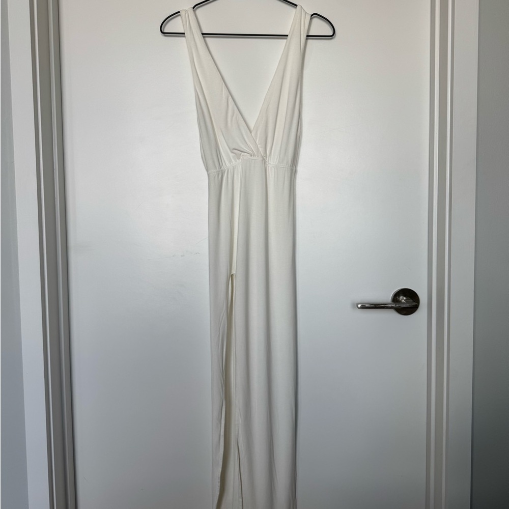 White Cotton Sleeveless Dress